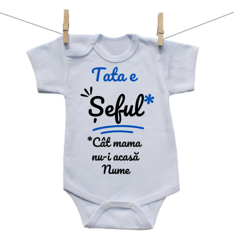 Body cu mânecă scurtă Tata e șeful Body cu mânecă scurtă Tata e șeful