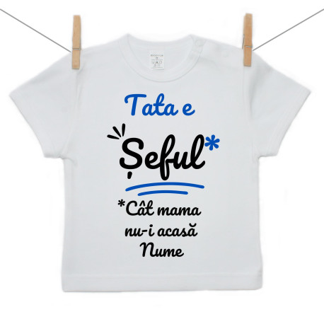 Tricou cu mânecă scurtă Tata e șeful Tricou cu mânecă scurtă Tata e șeful