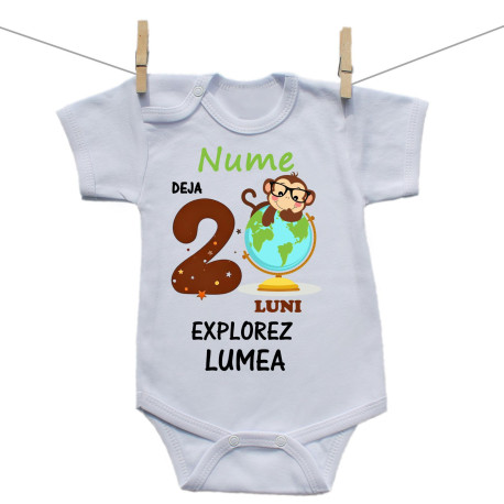 Body cu mânecă scurtă Deja 2 luni explorez lumea