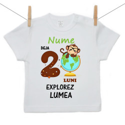 Tricou cu mânecă scurtă Deja 2 luni explorez lumea