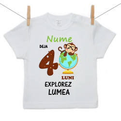 Tricou cu mânecă scurtă Deja 4 luni Explorez lumea
