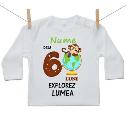 Tricou cu mânecă lungă Deja 6 luni Explorez lumea