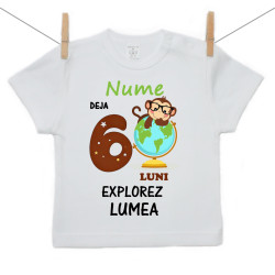 Tricou cu mânecă scurtă Deja 6 luni Explorez lumea