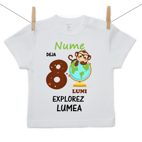 Tricou cu mânecă scurtă Deja 8 luni. Explorez lumea