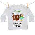 Tricou cu mânecă lungă Deja 10 luni Explorez lumea