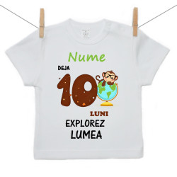 Tricou cu mânecă scurtă Deja 10 luni Explorez lumea