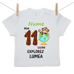 Tricou cu mânecă scurtă Deja 11 luni Explorez lumea
