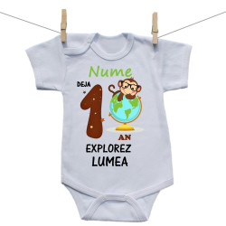 Body cu mânecă scurtă Deja 1 an explorez lumea