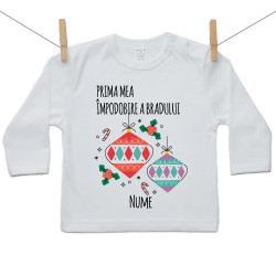 Tricou cu mânecă lungă Prima mea împodobire a bradului