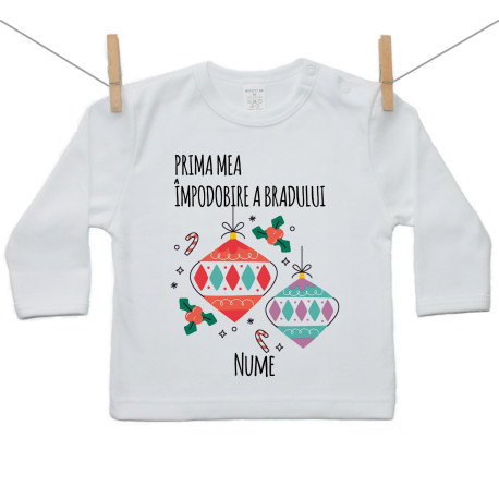 Tricou cu mânecă lungă Prima mea împodobire a bradului Tricou cu mânecă lungă Prima mea împodobire a bradului