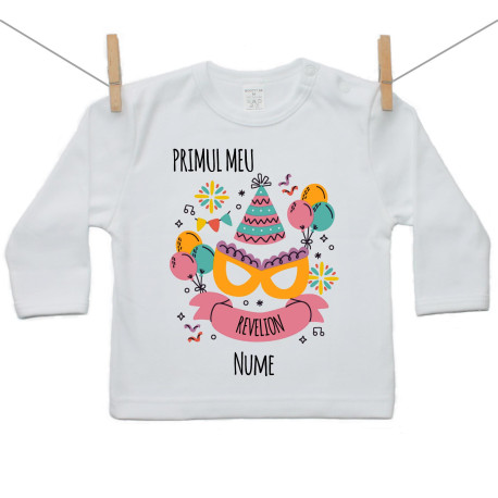 Tricou cu mânecă lungă Primul meu Revelion Tricou cu mânecă lungă Primul meu Revelion