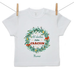 Tricou cu mânecă scurtă Coroniță al doilea meu Crăciun