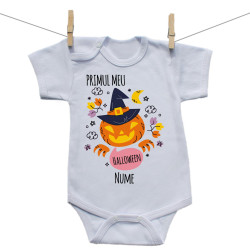 Body cu mânecă scurtă Primul meu Halloween dovleac