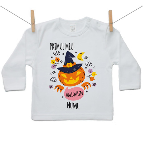 Tricou cu mânecă lungă Primul meu Halloween dovleac Tricou cu mânecă lungă Primul meu Halloween dovleac