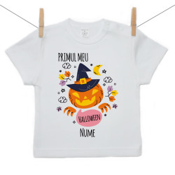 Tricou cu mânecă scurtă Primul meu Halloween dovleac