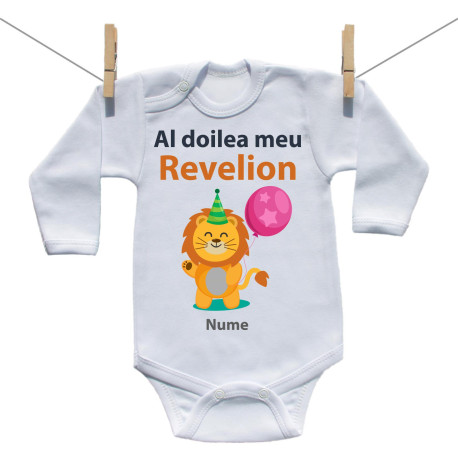 Body cu mânecă lungă Al doilea meu Revelion cu un leuț Body cu mânecă lungă Al doilea meu Revelion cu un leuț