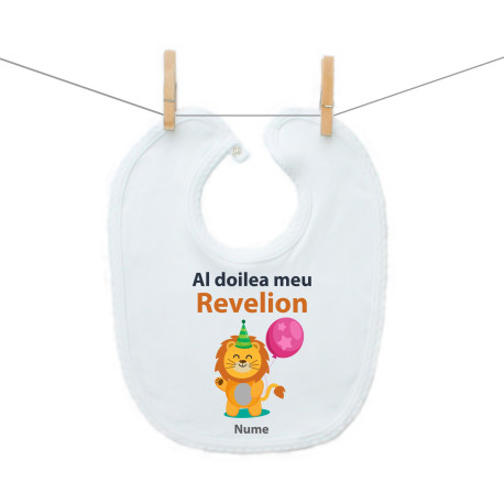 Bavetă cu capse Al doilea meu Revelion cu un leuț Bavetă cu capse Al doilea meu Revelion cu un leuț