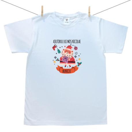 Tricou pentru bărbați cu mânecă scurtă Ajutorul lui Moș Nicolae - Bunicu´